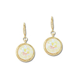 Round Faceted Crystal Drop Earrings – Gold/White AB · VER6866WH_VOP _DSC8442