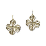 Textured Four Leaf Clover Dangle Earrings – Gold · EW20257GD_WT _DSC8449