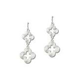 Textured Quatrefoil Double Drop Earrings – Silver · EW3633SV_WT _DSC8456