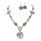 Western Ornate Medallion Necklace Set – Silver Brushed · JNE1167SB_SJ _DSC8568