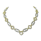 14K Gold Plated Openwork Quatrefoil Link Chain Necklace – Two Tone · 2292_MX _DSC8573