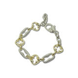 14K Gold Plated Two Tone Quatrefoil Link Bracelet – Two Tone · 2292B_MX _DSC8579
