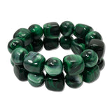 2 Piece Chunky Resin Cube Round Bead Bracelet Set – Dk.Green · MBR5788DGR_PK _DSC8615