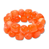 2 Piece Chunky Resin Cube Round Bead Bracelet Set – Orange · MBR5788OR_PK _DSC8616
