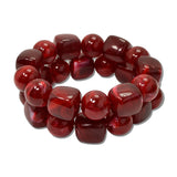 2 Piece Chunky Resin Cube Round Bead Bracelet Set – Burgundy · MBR5788BUR_PK _DSC8617