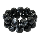 Marbled Gumball Bead Double Strand Stretch Bracelet – Black · MBR5778BK_PK _DSC8620