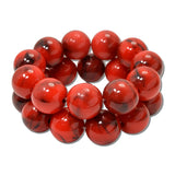 Marbled Gumball Bead Double Strand Stretch Bracelet – Red · MBR5778RE_PK _DSC8621