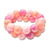 Iridescent Gumball Bead Stretch Bracelet Set – Pink Multi · MBR5777LPKMU_PK _DSC8629