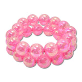 Crackled Acrylic Gumball Bead Stretch Bracelet Set – Fuchsia · MBR5785PK_PK _DSC8636