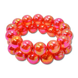 Crackled Acrylic Gumball Bead Stretch Bracelet Set – Red · MBR5785RE_PK _DSC8640