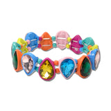 Faceted Teardrop Rhinestone Stretch Bracelet – Multi · KBR5746GDMU_PK _DSC8642