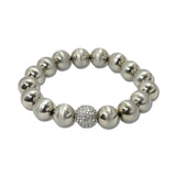 Pave Sphere Beaded Stretch Bracelet – Silver/Clear · KBR5783RHCRY_PK _DSC8646