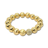 Pave Sphere Beaded Stretch Bracelet – Gold/Clear · KBR5783GDCRY_PK _DSC8647