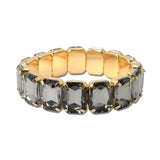 Emerald Cut Rhinestone Stretch Bracelet – Gold/Black Diamond · MBR5793GDBKD_PK _DSC8653
