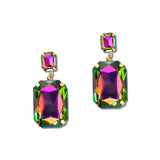 Rectangle Rhinestone Drop Earrings – Gold/Volcano · MER5639GDVOL_PK _DSC8657