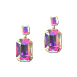 Rectangle Rhinestone Drop Earrings – Gold/AB · MER5639GDAB_PK _DSC8661