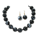 Marbled Gumball Bead Necklace Set – Gold/Black · MNE8829BK_PK _DSC8675