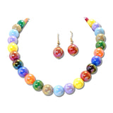 Iridescent Acrylic Gumball Bead Necklace Set – Gold/Dk.Multi · MNE8828MU-4_PK _DSC8677