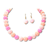 Iridescent Acrylic Gumball Bead Necklace Set – Gold/Pink Multi · MNE8828LPKMU_PK _DSC8679