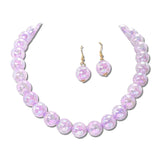Crackle Acrylic Bead Necklace – Gold/Lavender · MNE8834LAV_PK _DSC8683