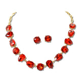Pear Round Rhinestone Evening Necklace – Gold/Red · KNE8911GDRE_PK _DSC8703