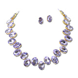 Oval Rhinestone Collar Necklace Set – Gold/Lavender · MNE8837GDLPU_PK _DSC8710