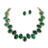 Oval Rhinestone Collar Necklace Set – Gold/Green · MNE8837GDGR_PK _DSC8715