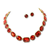 Mixed Cut Rhinestone Collar Necklace Set – Gold/Red · MNE8844GDRE_PK _DSC8719
