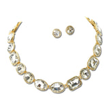 Mixed Cut Rhinestone Collar Necklace Set – Gold/Clear · MNE8844GDCRY_PK _DSC8720