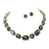 Mixed Cut Rhinestone Collar Necklace Set – Gold/Black Diamond · MNE8844GDBKD_PK _DSC8721