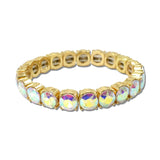 Round Stone Stretch Tennis Bracelet – Gold/AB · CB2429GAB_MUS _DSC8746