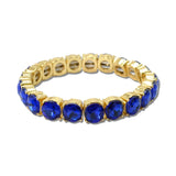 Round Stone Stretch Tennis Bracelet – Gold/Royal Blue · CB2429SAP_MUS _DSC8748