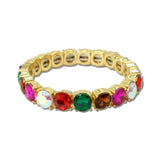 Round Stone Stretch Tennis Bracelet – Gold/Multi · CB2429DMLT_MUS _DSC8752