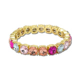 Round Stone Stretch Tennis Bracelet – Gold/Pink Multi · CB2429PMLT_MUS _DSC8753