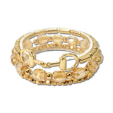 Faceted Bead Heritage Link Stretch Bracelet Set – Gold/Natural · BD10198GD-NAT _DSC8765