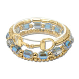 Faceted Bead Heritage Link Stretch Bracelet Set – Gold/Blue · BD10198GD-BL _DSC8766