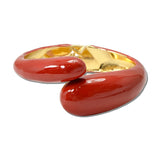 Enamel Bypass Hinged Bangle Bracelet – Gold/Red · BG5603-RD_IM _DSC8815