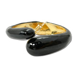 Enamel Bypass Hinged Bangle Bracelet – Gold/Black · BG5603-BK_IM _DSC8816