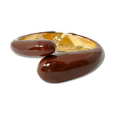 Enamel Bypass Hinged Bangle Bracelet – Gold/Brown · BG5603-BR_IM _DSC8819