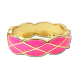 Enamel Lattice Hinged Bangle – Gold/Fuchsia · BG5724-FU_IM _DSC8826