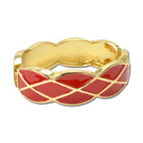 Enamel Lattice Hinged Bangle – Gold/Red · BG5724-RD_IM _DSC8828