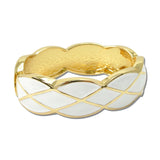 Enamel Lattice Hinged Bangle – Gold/White · BG5724-WH_IM _DSC8829