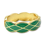 Enamel Lattice Hinged Bangle – Gold/Green · BG5724-GR_IM _DSC8831