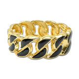 Enamel Curb Chain Link Bangle – Gold/Black · BG5605-BK_IM _DSC8834