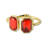 Emerald Cut Rhinestone Hinged Bangle Bracelet – Gold/Red · BG5723-GDRD_IM _DSC8847