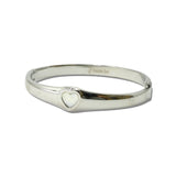 Mop Heart Stainless Steel Bangle Bracelet – Silver · BS764-SV_IM _DSC8864