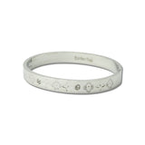Engraved Clover Rhinestone Bangle Bracelet – Silver · BS942-SV_IM _DSC8869