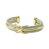 Twisted Cable X Accent Cuff Bracelet – Two Tone · BC728-2T_IM _DSC8877