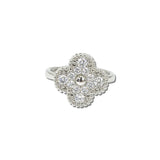 CZ Quatrefoil Statement Adjustable Ring – Silver/Clear · RX748-SV_IM _DSC8917