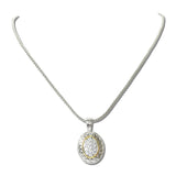 14K Gold Plated Pave CZ Oval Pendant Necklace – Two Tone · NK4888-2T_IM _DSC8940